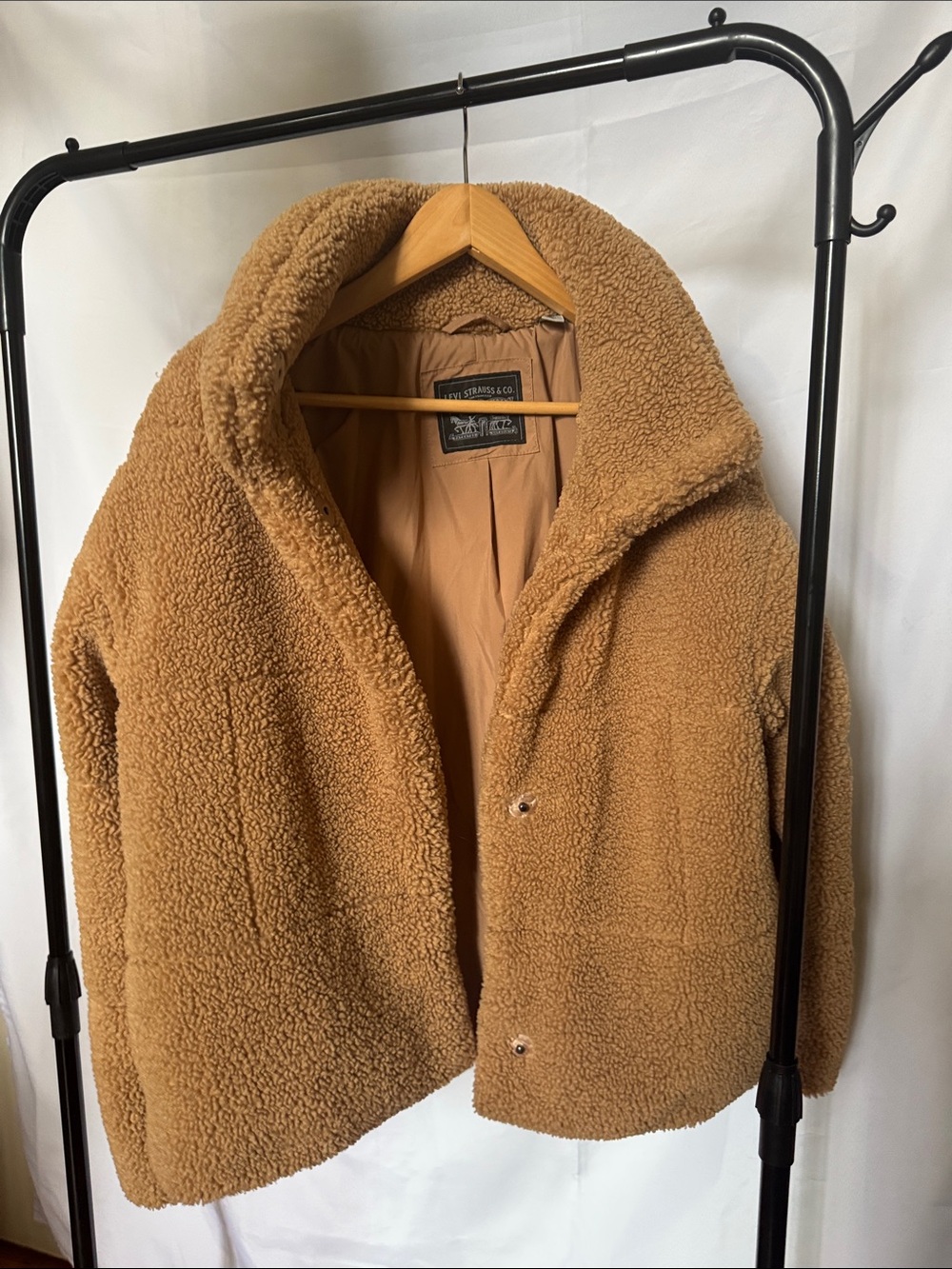 Levi’s Teddy Fleece Jacket in Brown Size Large Like New
